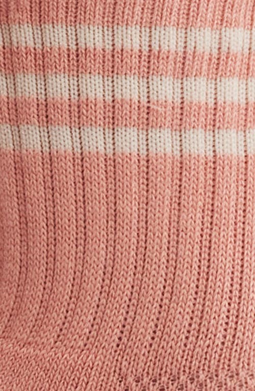 Le Bon Shoppe Girlfriend Stripe Quarter Socks In Pink