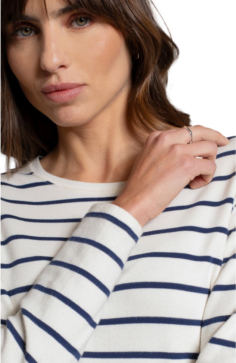 Celtic & Co. Striped Long Sleeve T-Shirt, Alternate, color, Chalk / Navy Stripe