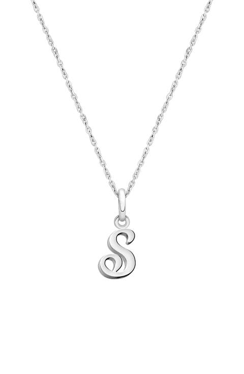 Sterling Silver Initial 12-14" Necklace