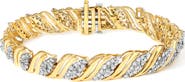 Haus of Brilliance 10K Yellow Gold 2.0 Cttw Diamond S-Link Twist Design Link Bracelet