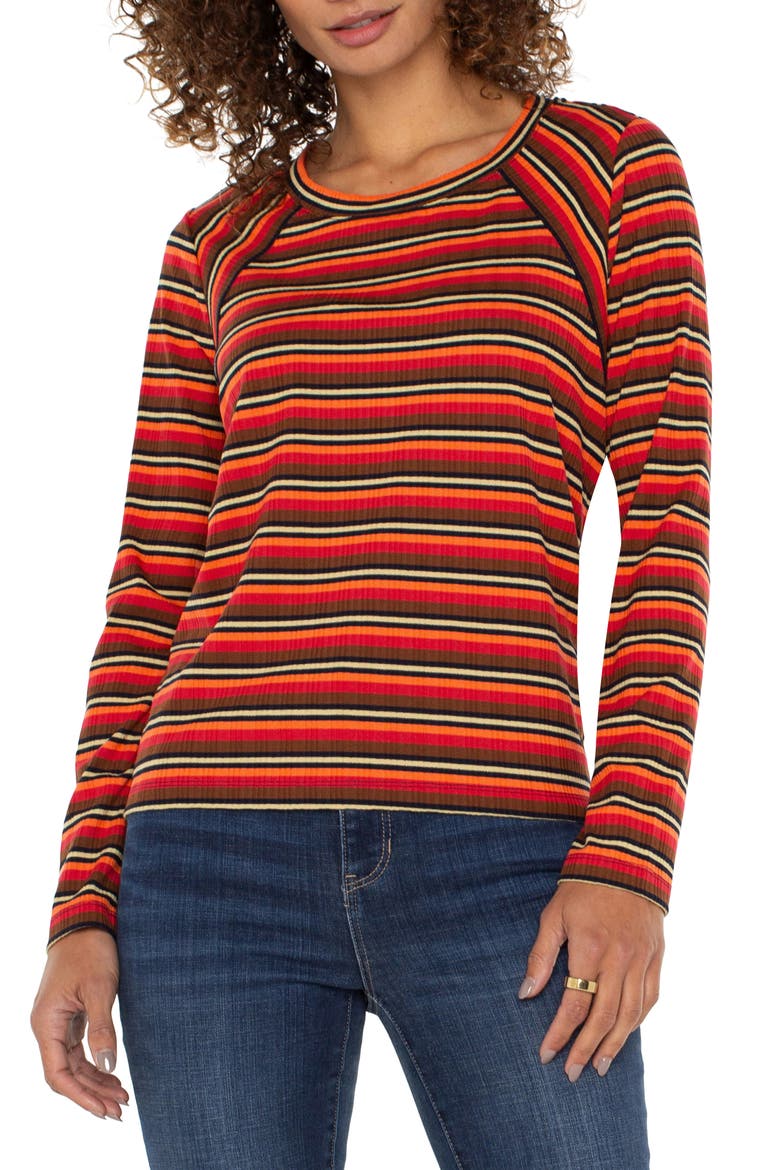 Stripe Rib Top, Main, color, BURNT ORANGE