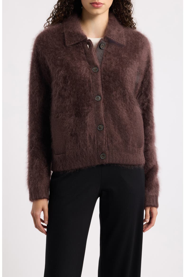 Brushed Cashmere Cardigan, Main, color, CHOCOLATE