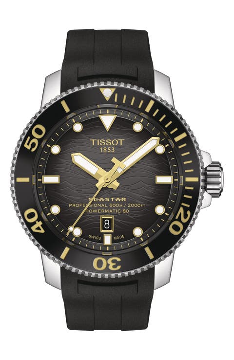 Seastar 2000 Professional Powermatic 80 Rubber Strap Watch, 46mm
