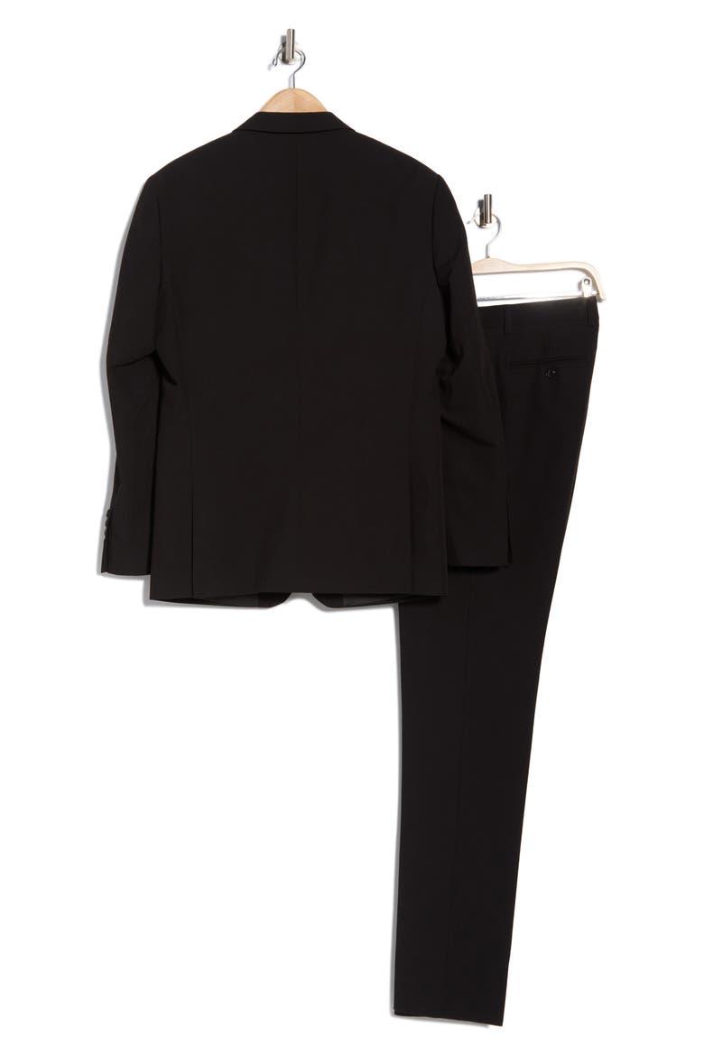 Slim Fit Four-Way Stretch Suit, Alternate, color, BLACK