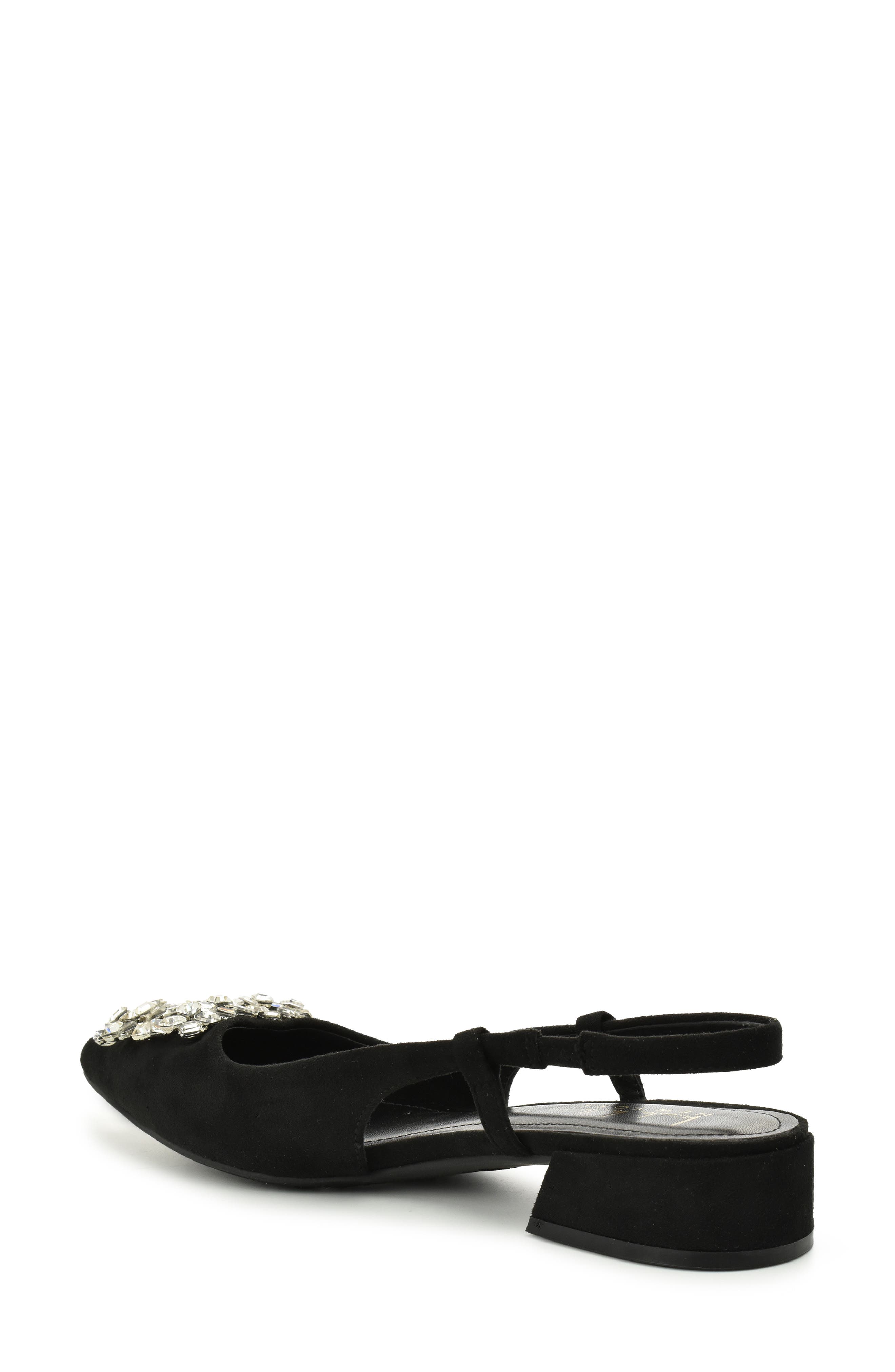 Nicole Miller Jewel Embellished Slingback Pump, Alternate, color, Black Suede