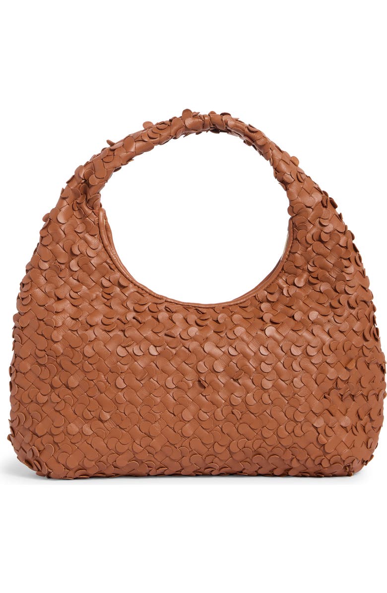 Sam Edelman Bianka Woven Leather Hobo Bag, Alternate, color, Cognac