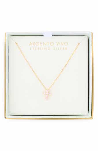 ARGENTO VIVO Pink Cubic Zirconia Cross Pendant Necklace