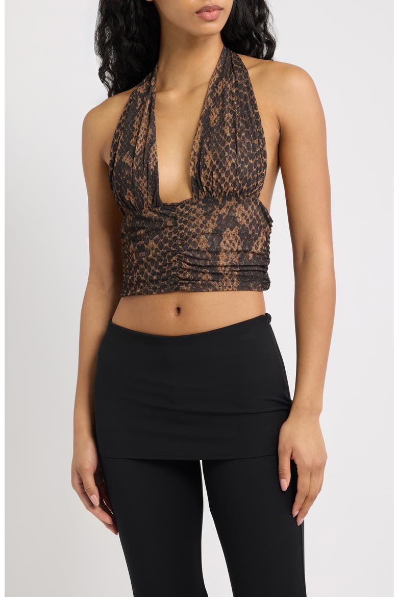 Festa Snakeskin Print Halter Top, Main, color, SERP