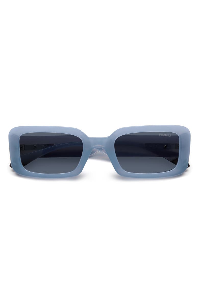 Polaroid 52mm Polarized Rectangular Sunglasses, Alternate, color, Azure/ Blue Polarized
