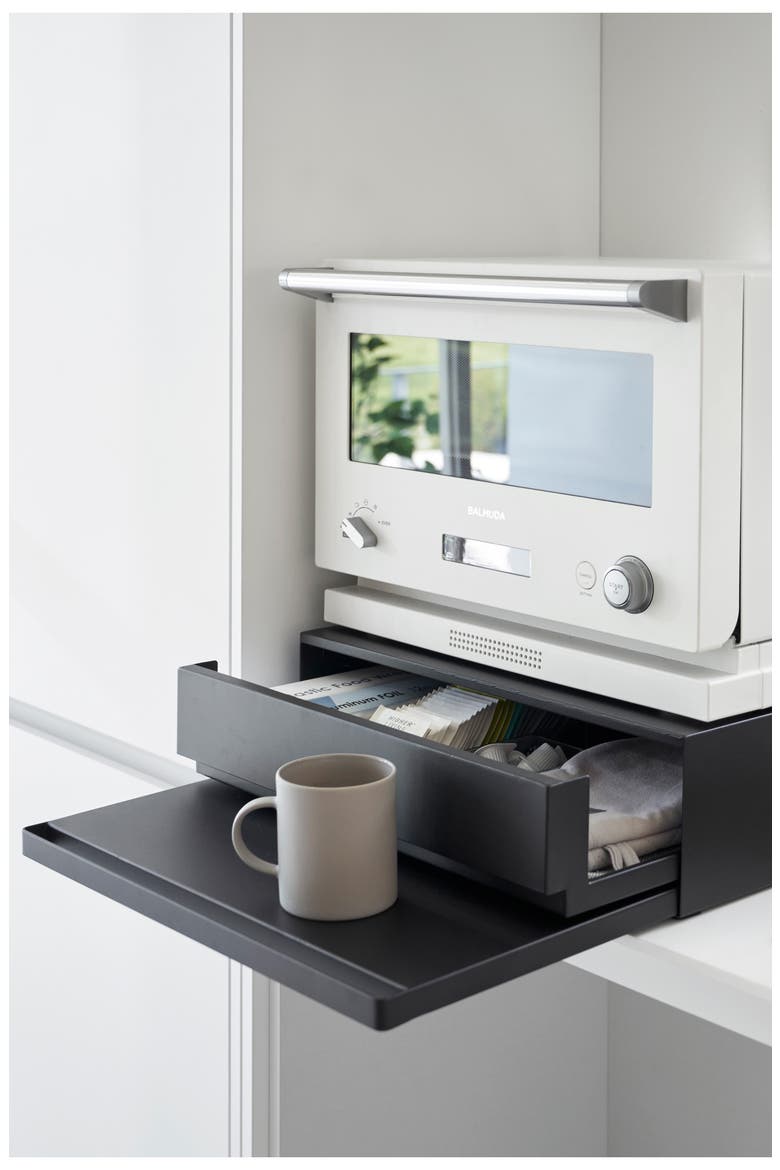 Bottom Drawer with Slide Table, Alternate, color, BLACK