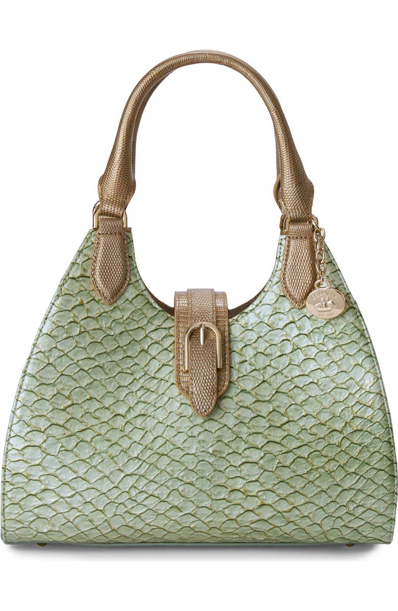 Brahmin Adrian Embossed Leather Shoulder Bag, Alternate, color, Mint Novella