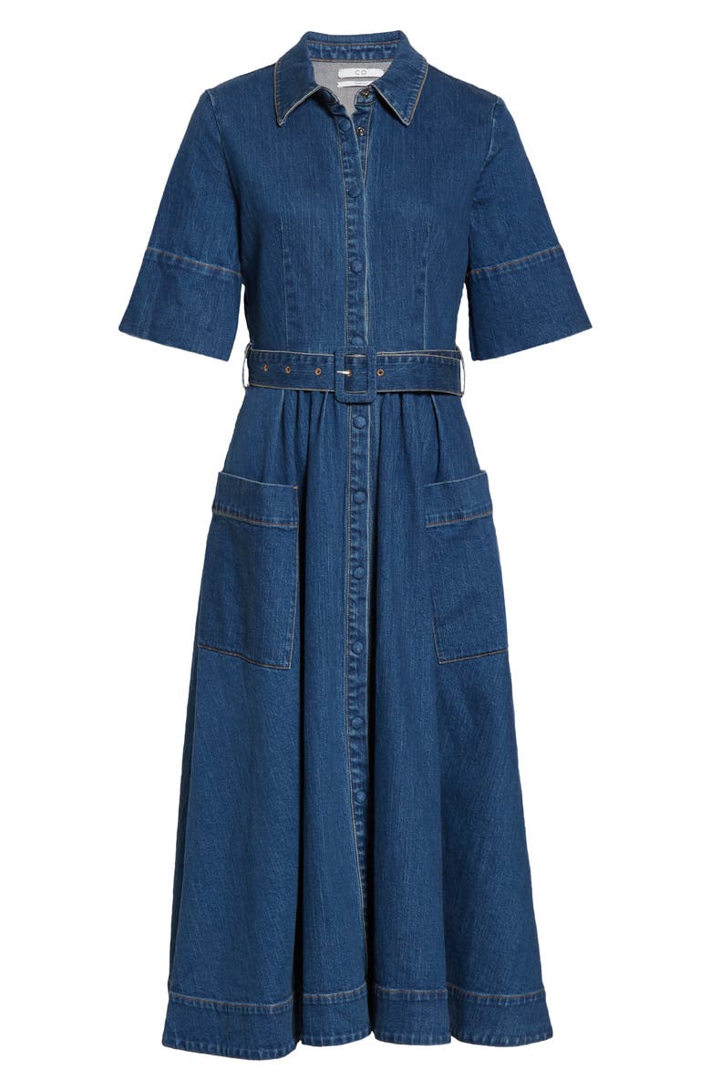 CO Denim Midi Shirtdress, Alternate, color, 