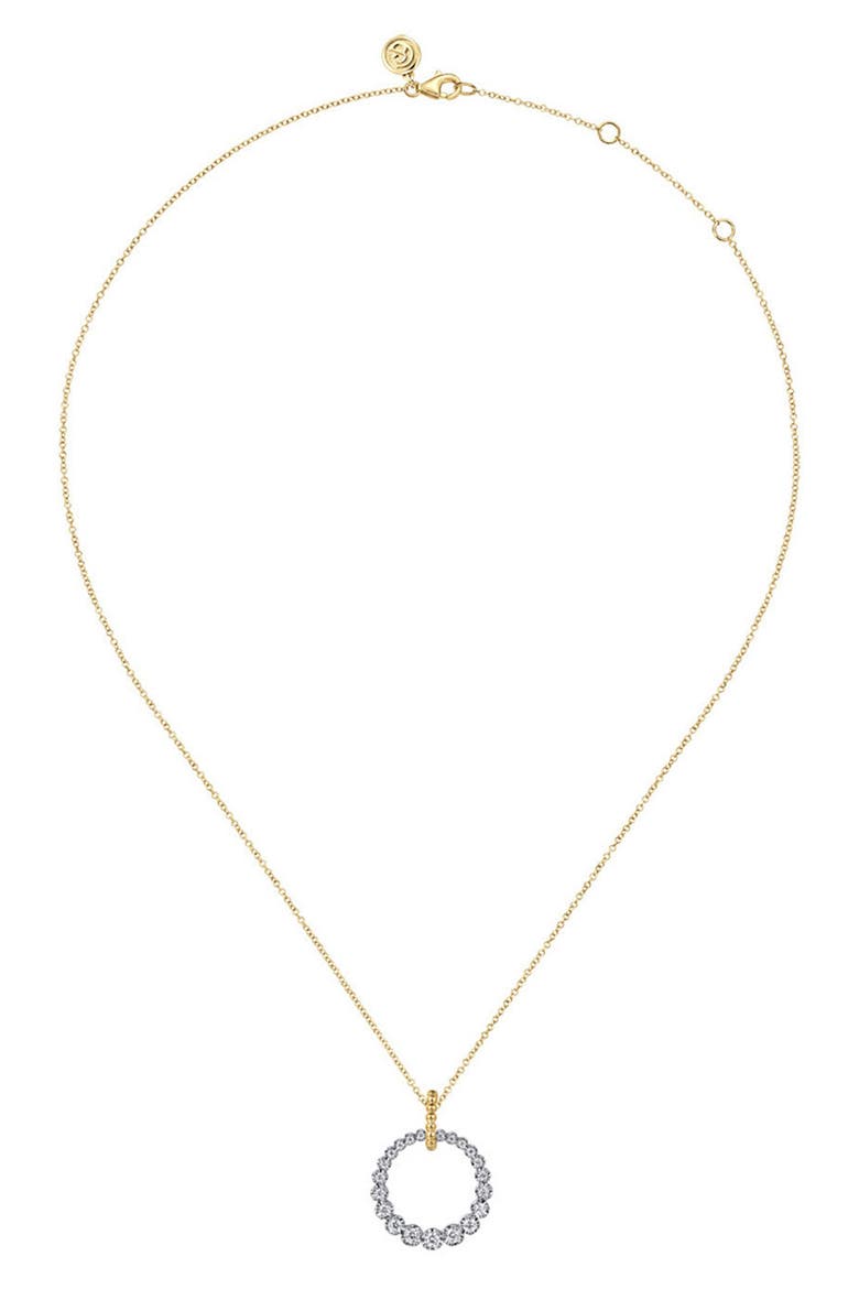 Bujukan Diamond Circle Pendant Necklace, Alternate, color, TWO TONE