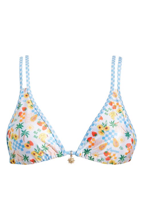 Kulani Kinis Malima White Multi Print Halter Triangle Bikini Top In Suncatcher