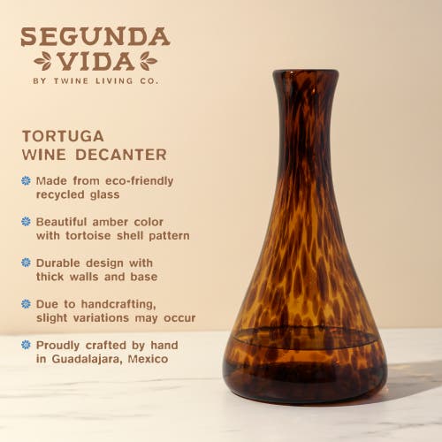 Twine Segunda Vida Tortuga Recycled Wine Decanter In Brown
