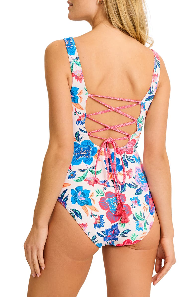 Tommy Bahama Tropi Flora Reversible UPF 50+ One-Piece Swimsuit, Alternate, color, 