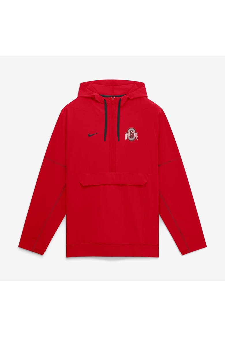 Men's Nike Scarlet Ohio State Buckeyes 2026 Sideline Anorak Half-Zip Hooded Jacket, Main, color, Scarlet