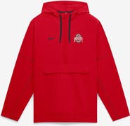 Nike Men's Nike Scarlet Ohio State Buckeyes 2026 Sideline Anorak Half-Zip Hooded Jacket