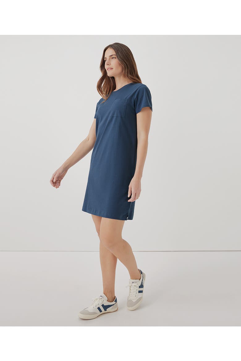Organic Softspun Tee Dress, Alternate, color, French Navy