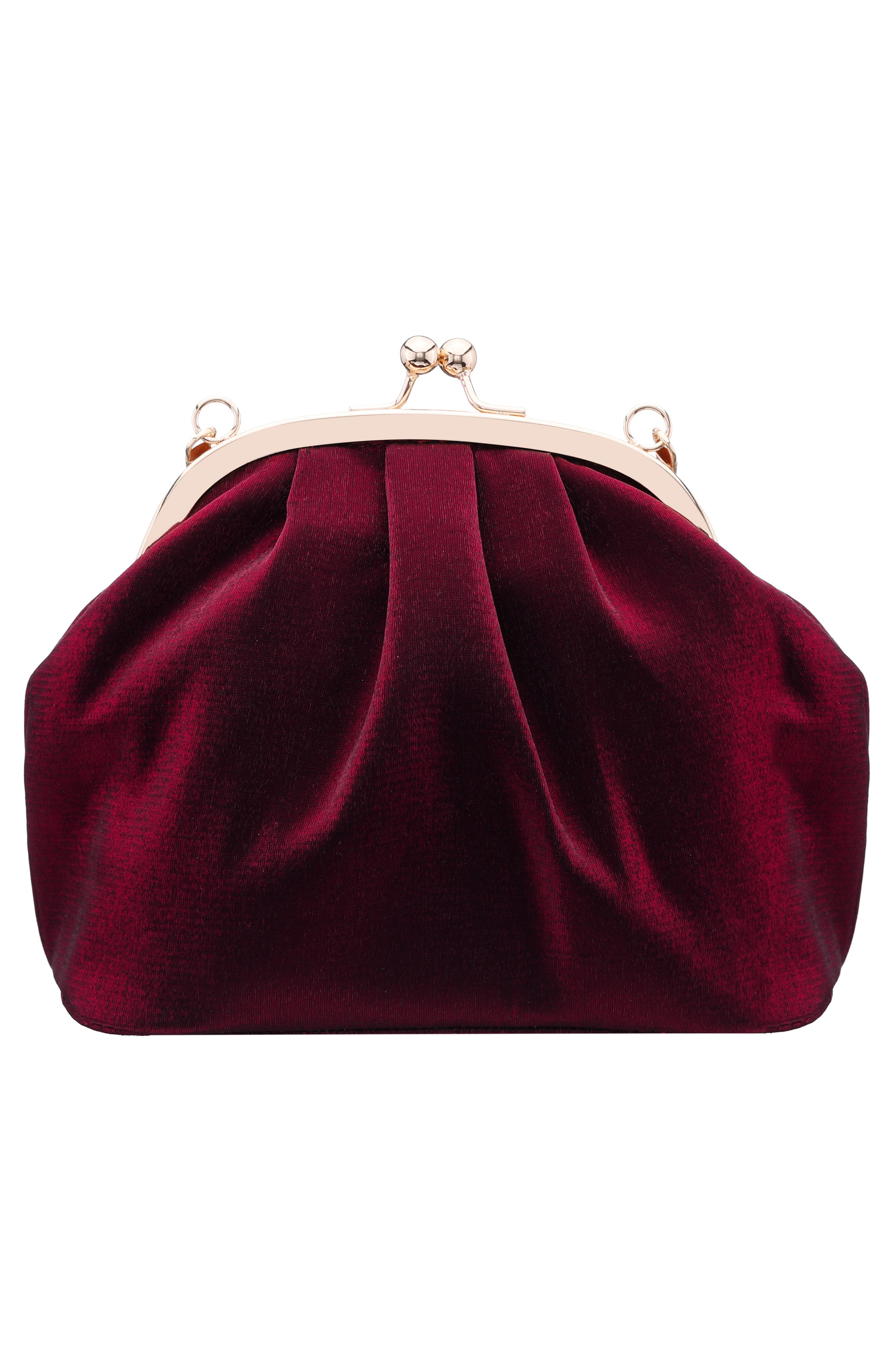 Maura-M Crystal Handle Frame Clutch, Alternate, color, BORDEAUX