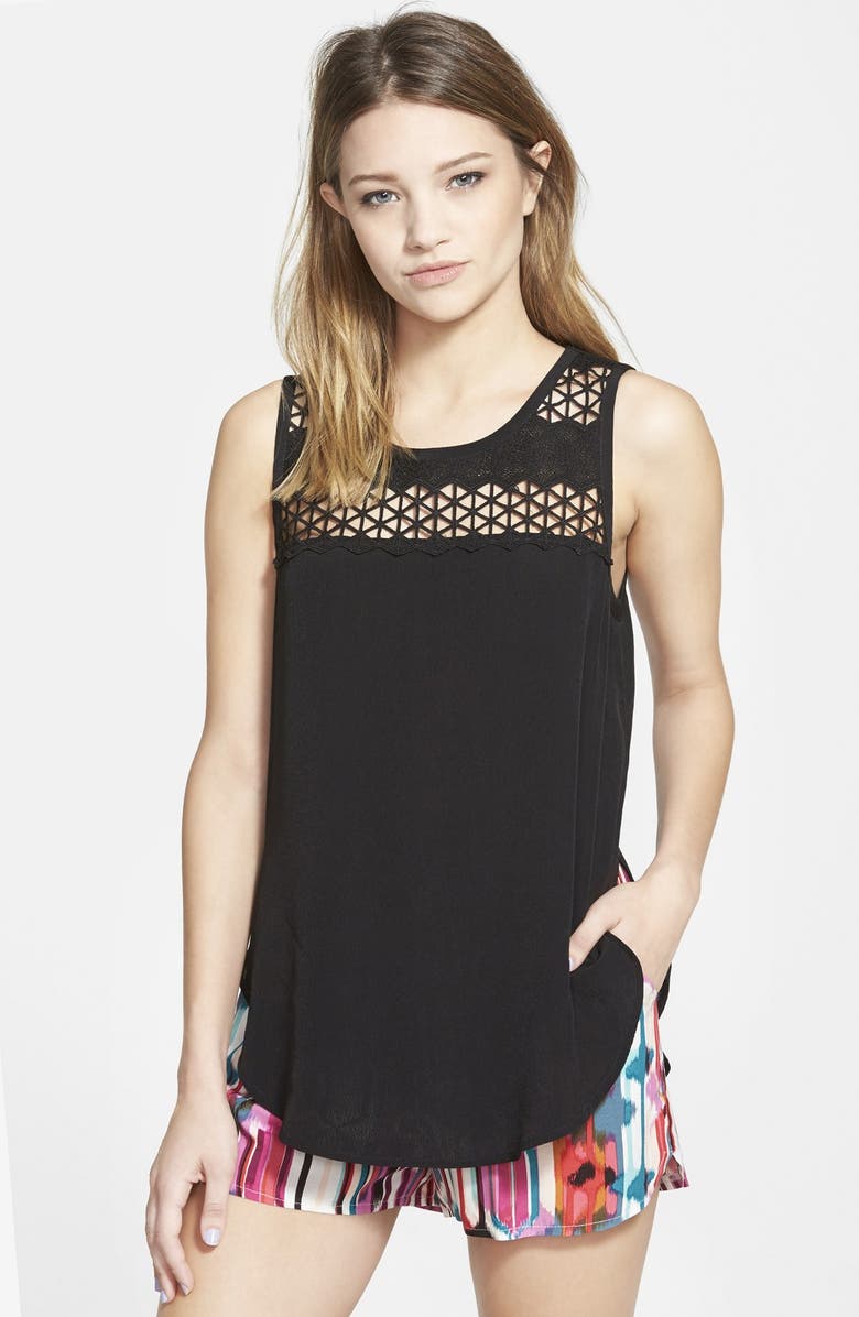 ASTR the Label ASTR Crochet Yoke Tank, Main, color,