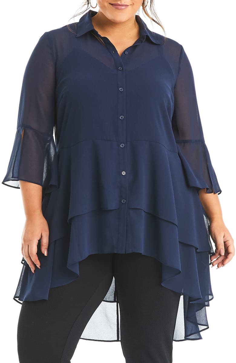 Estelle Amy Ruffle Button-Up Top, Main, color,