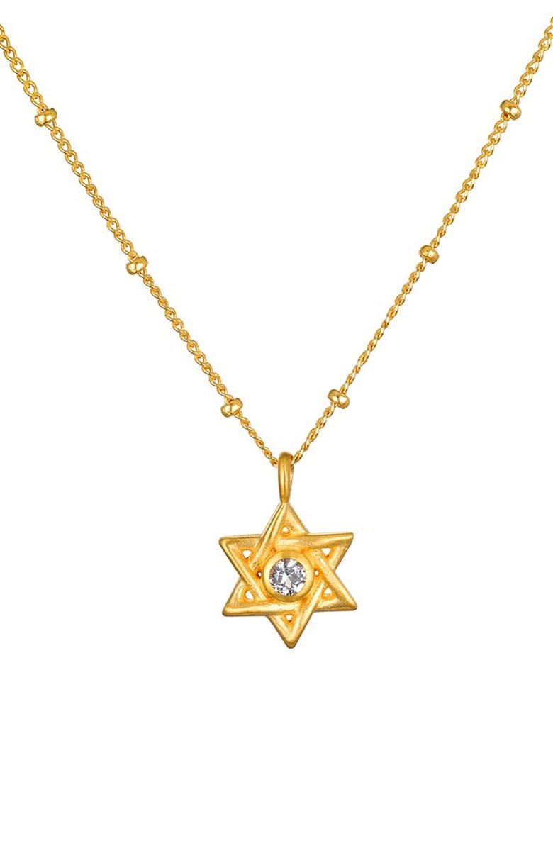 Satya Jewelry Guiding Faith Star of David Necklace, Main, color, Gold