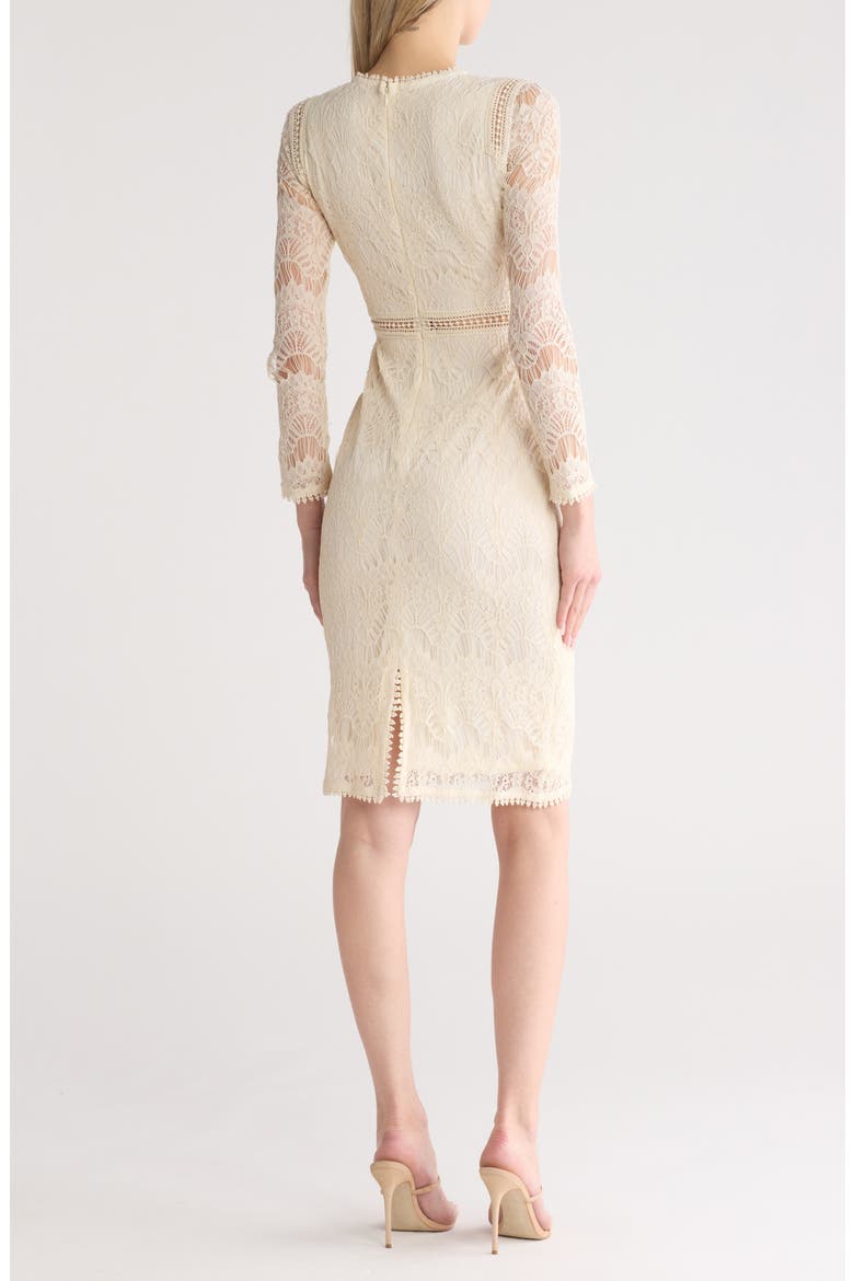 Lace Long Sleeve Midi Dress, Alternate, color, ANTIQUE WHITE