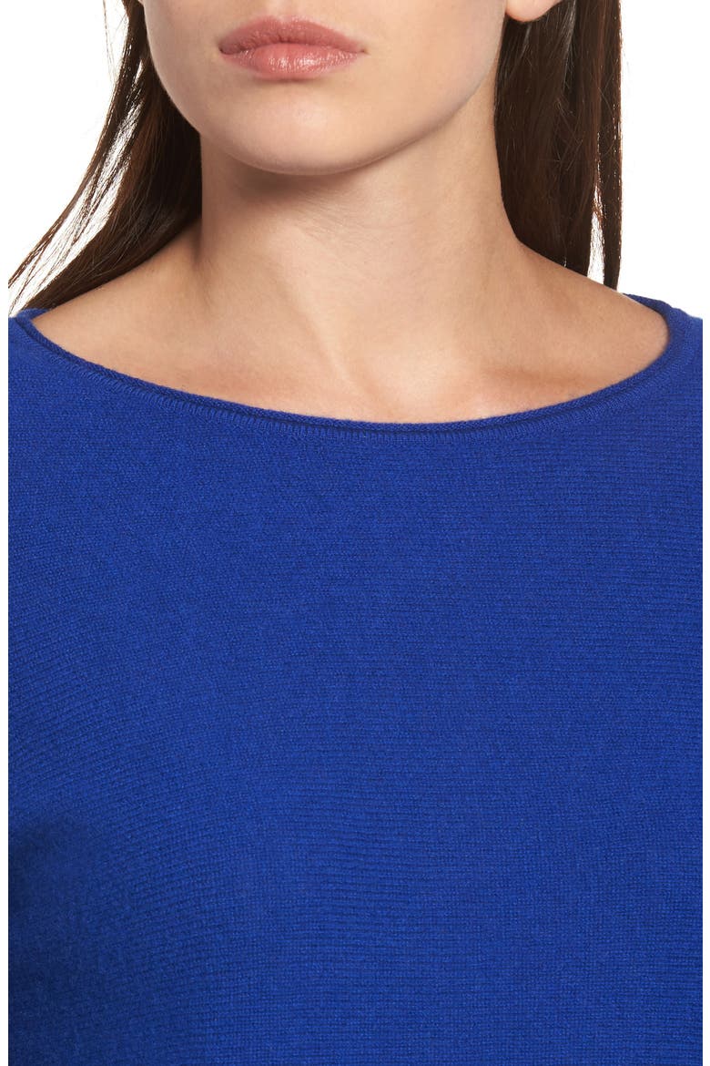 CASHMERE BLEND CURVED HEM TUNIC, Alternate, color, BLUE MAZARINE