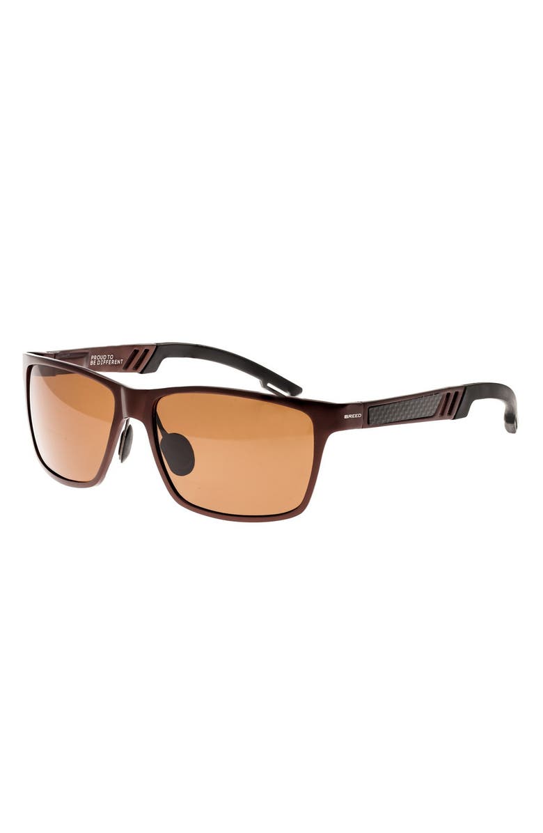 BREED Pyxis Titanium Polarized Sunglasses, Main, color, Brown/Brown