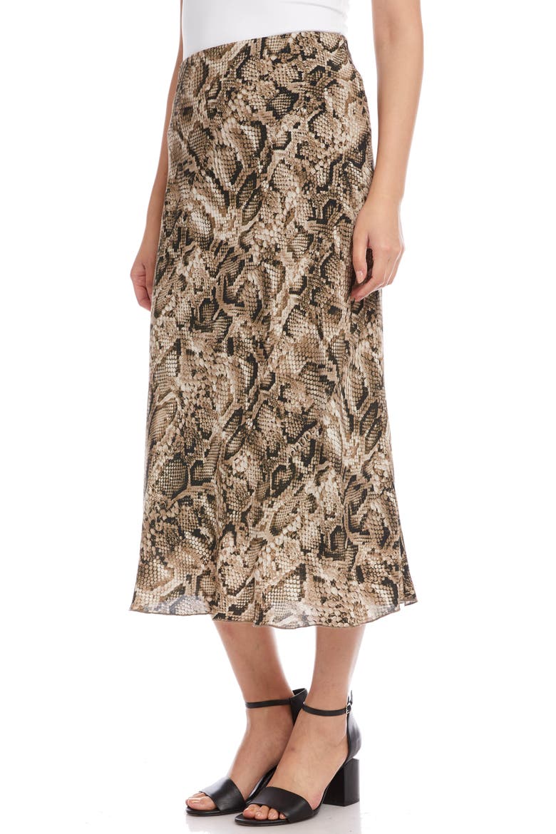 Bias Cut Snake Print Midi Skirt, Alternate, color, PRINT