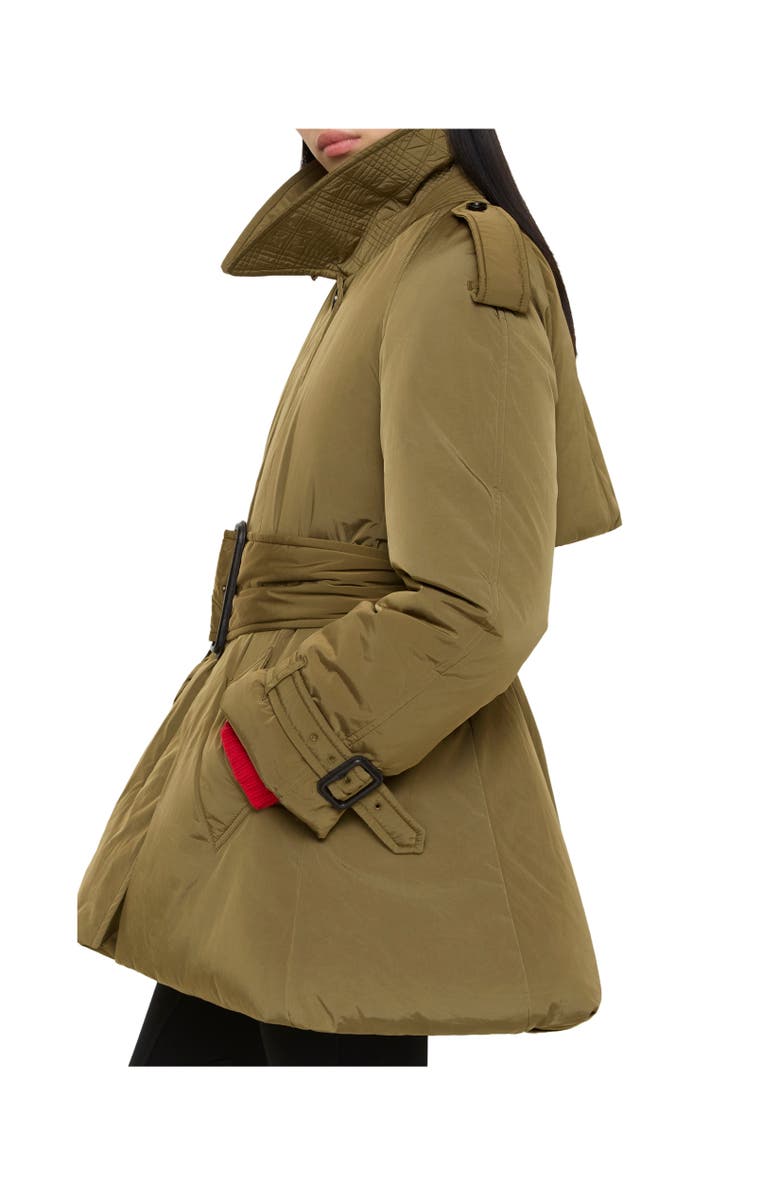 Burberry Belted Berryhill Padded Car Coat, Alternate, color, Willow Brown