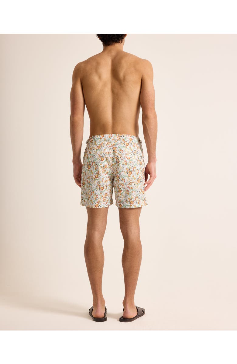 Orlebar Brown Bulldog Mid-Length Classic Fit Swim Shorts With Fairground Print, Alternate, color, Multi/Vermillion