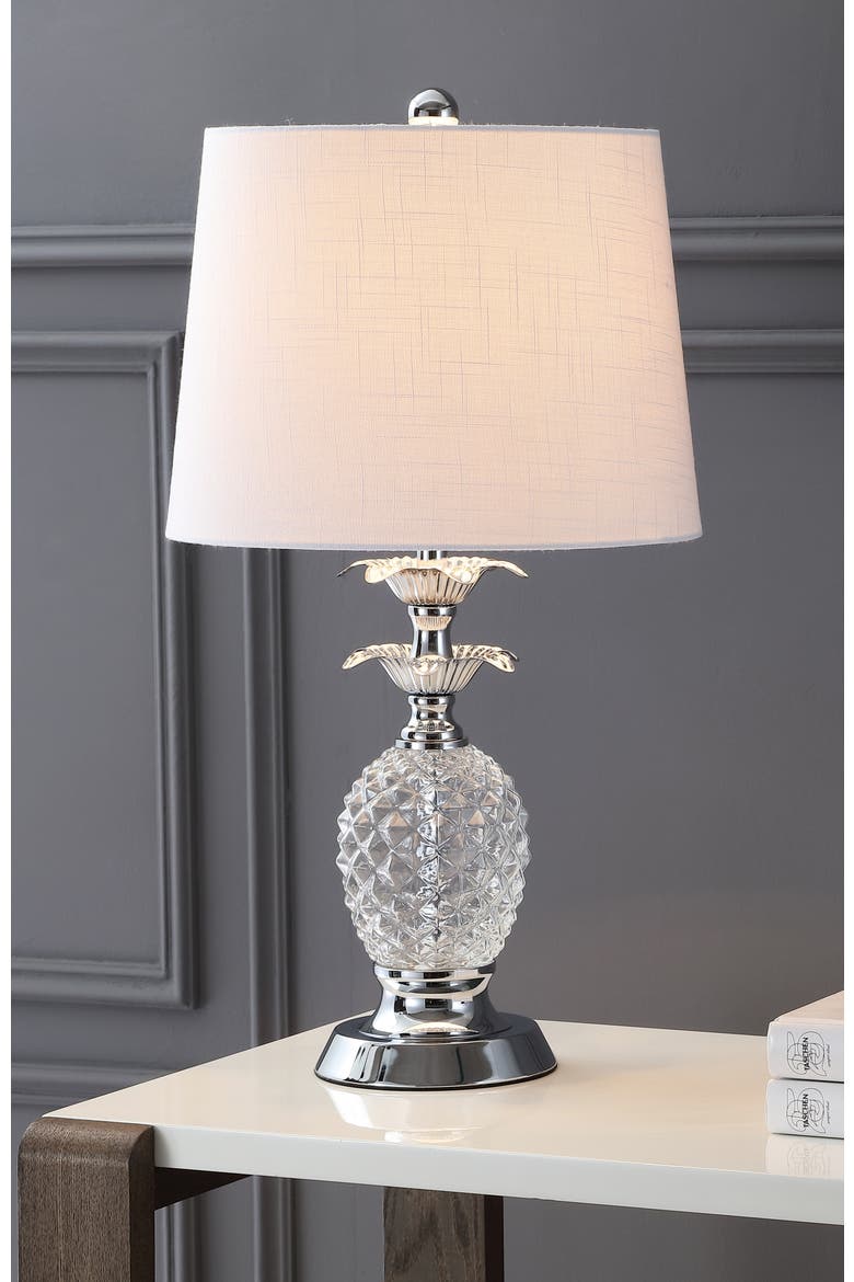 Jane 24" Glass LED Table Lamp, Clear/Chrome, Alternate, color, Clear/Chrome