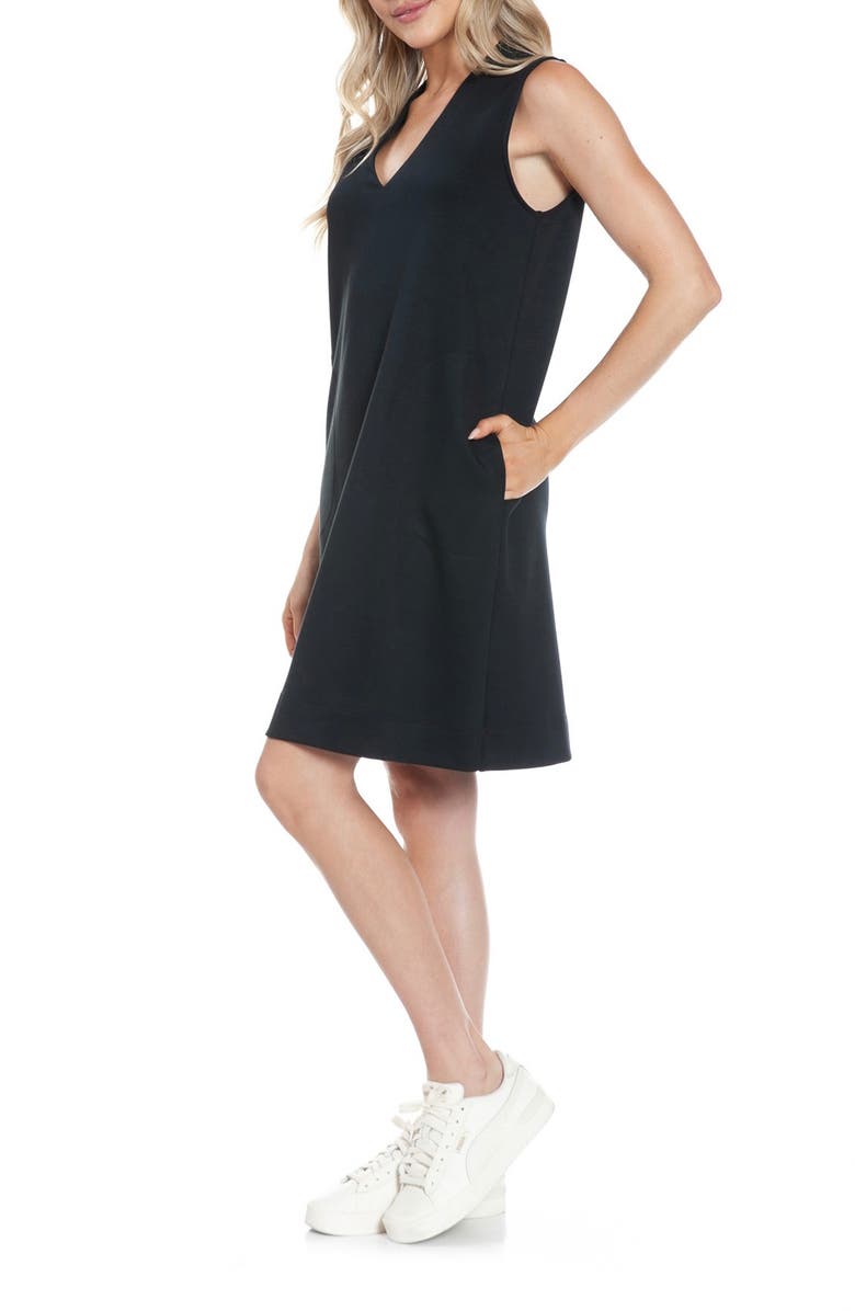 O.L. Sleeveless Scuba Knit Minidress, Alternate, color, Black