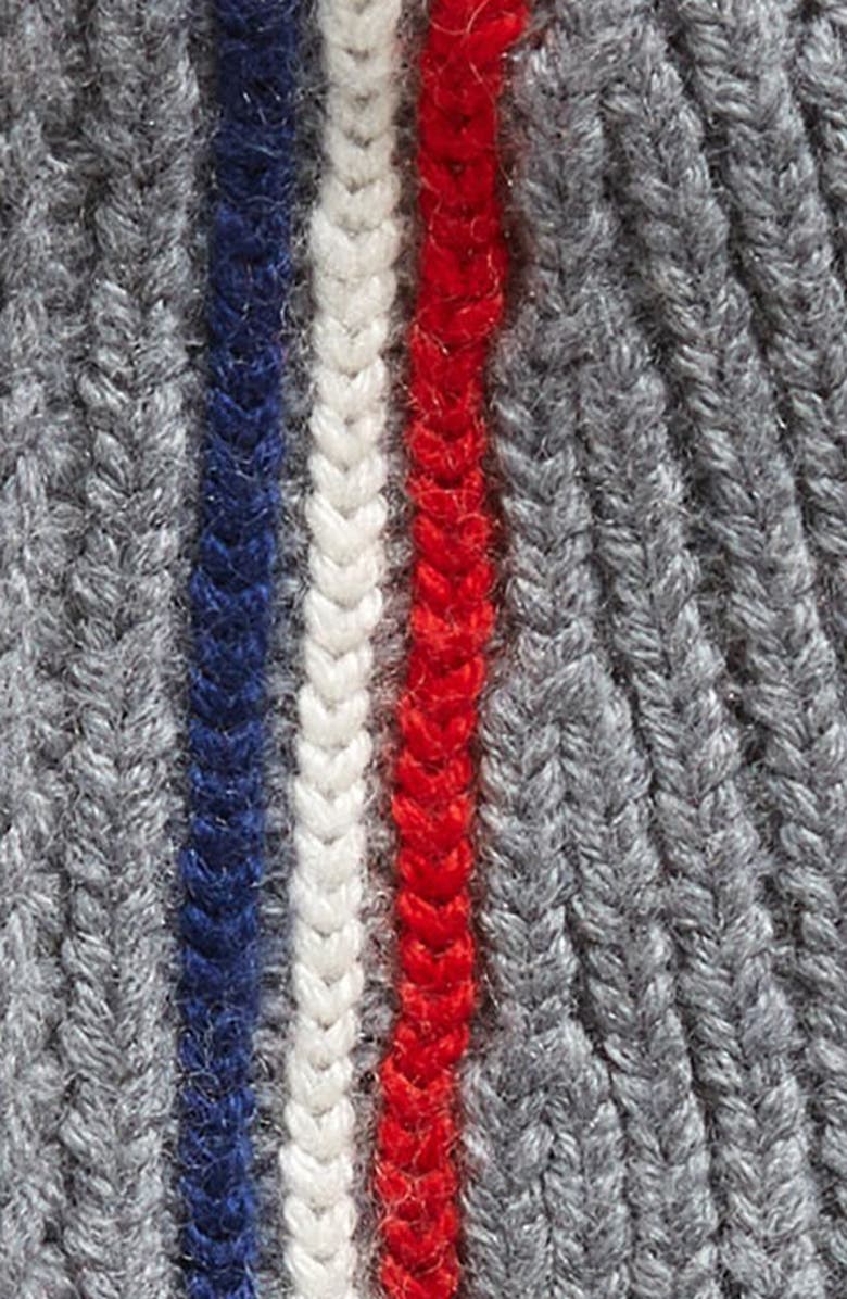 Moncler Tricolor Stripe Wool Beanie, Alternate, color, 