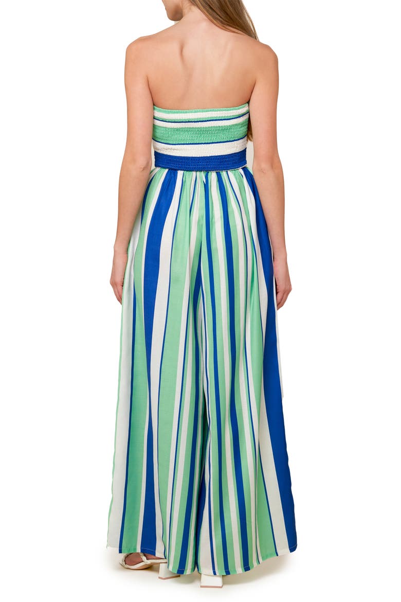 Stripe Strapless Jumpsuit, Alternate, color, NAVY/ GREEN