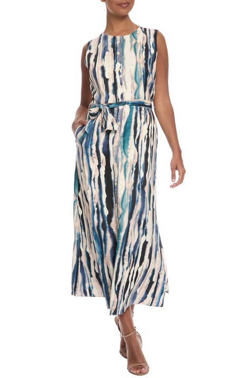 Tie Dye Stripe Sleeveless Dress