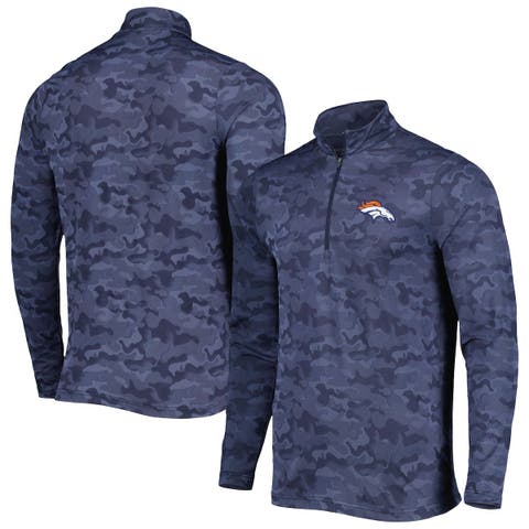 Men's Antigua Navy Denver Broncos Brigade Quarter-Zip Sweatshirt