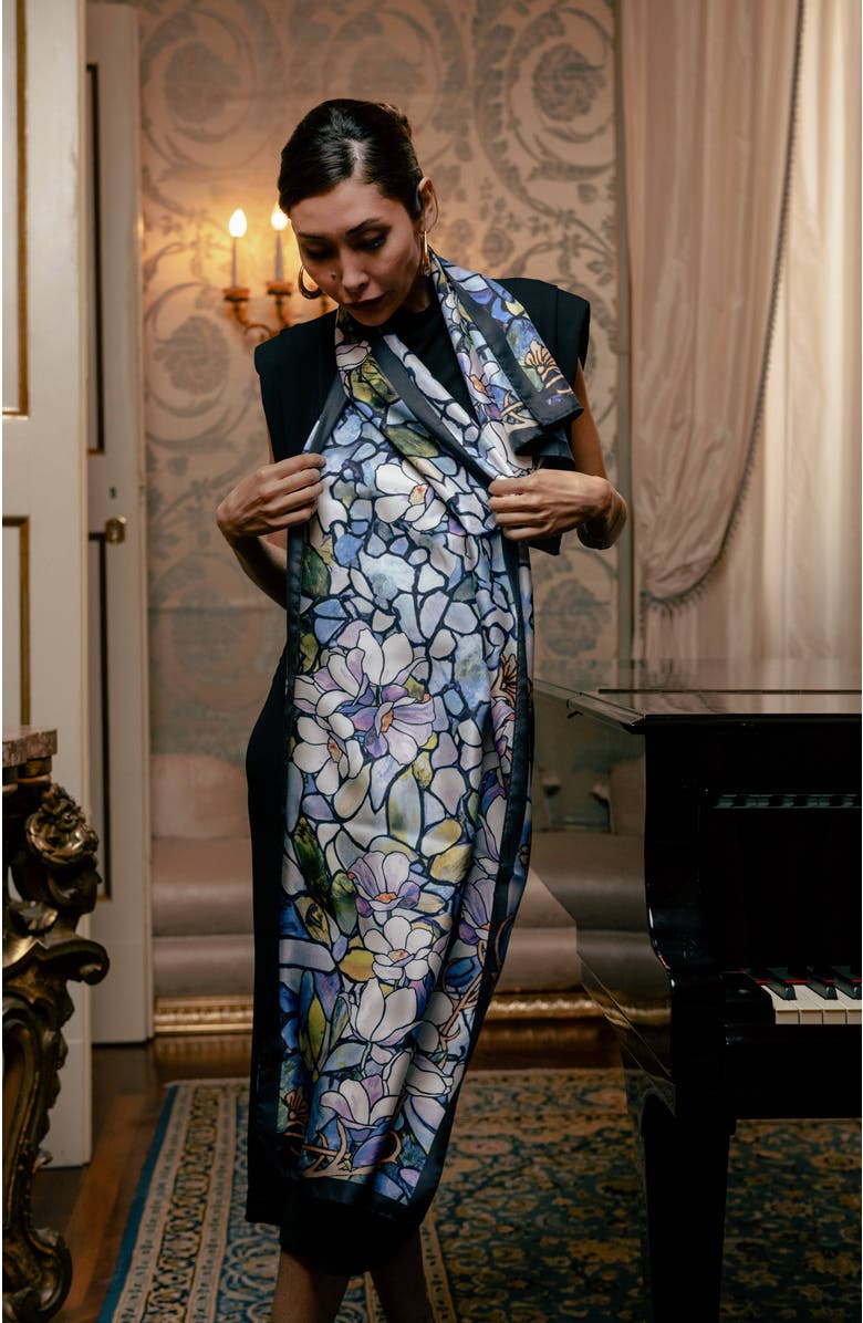 Elizabetta Tiffany - Long Silk Scarf for Women, Alternate, color, Lavender