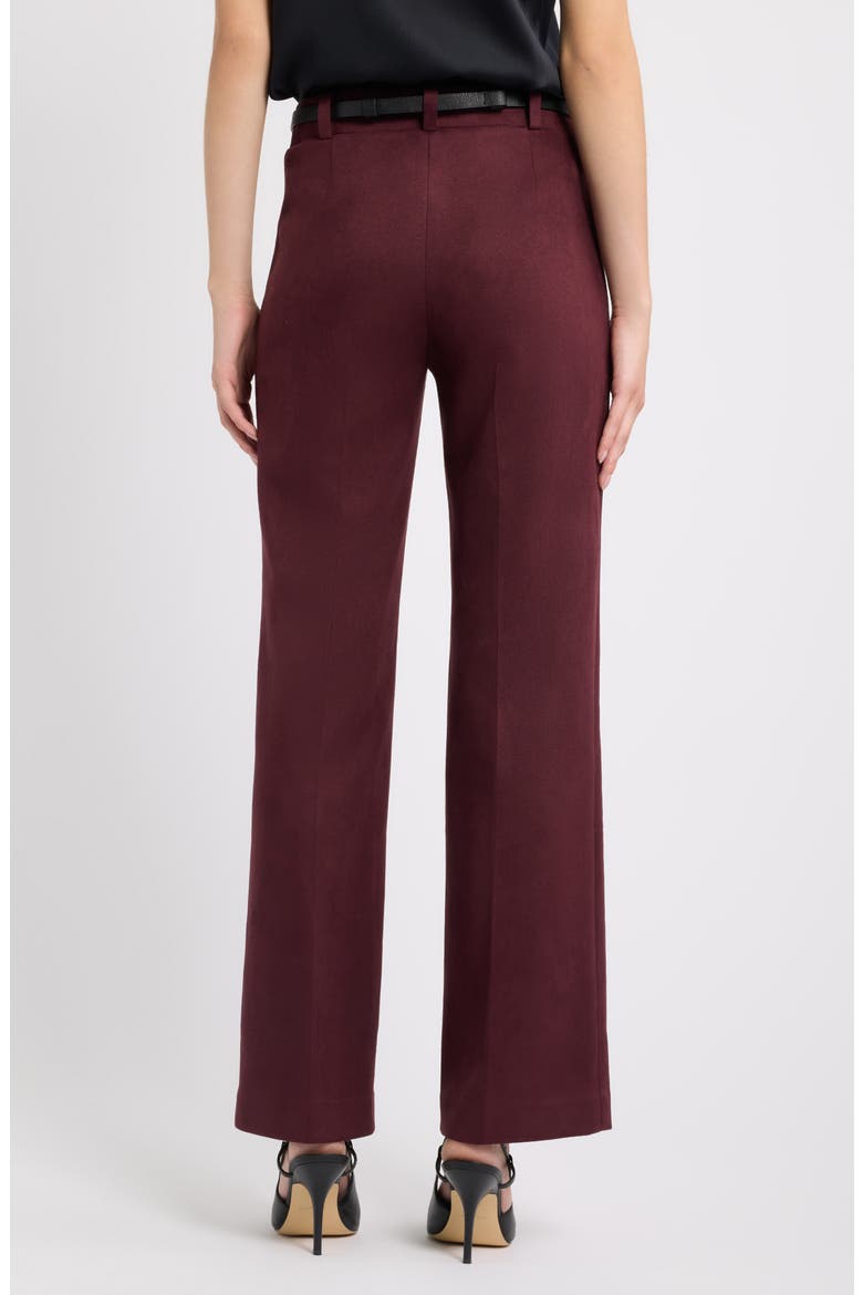 Pull On Wide Leg Faux Suede Pants, Alternate, color, BAROLO