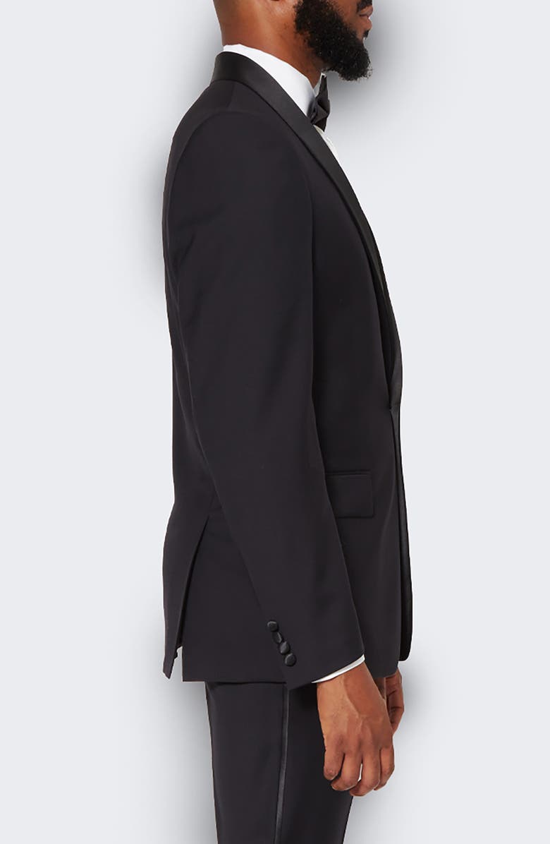 9tofive Shawl Lapel Solid Wool Dinner Jacket, Alternate, color, Black