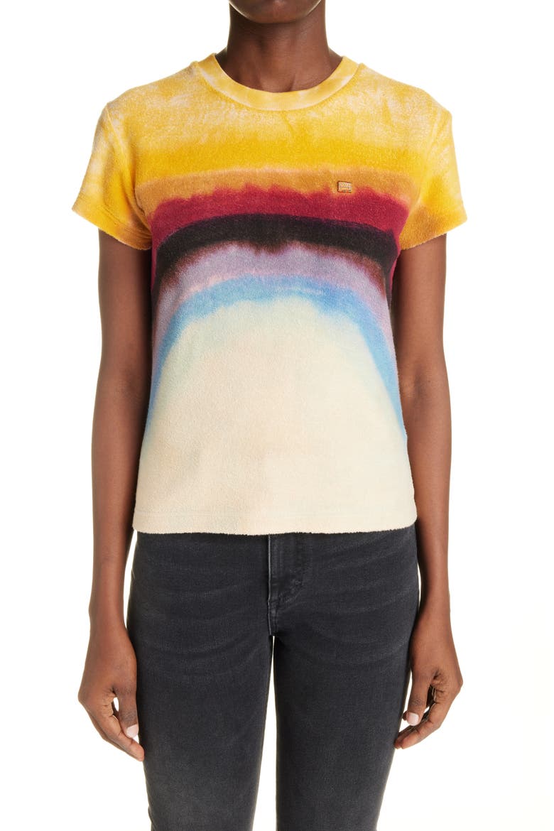 Unisex Emmbar Rainbow Organic Cotton Fleece T-Shirt, Main, color, COFFEE BROWN