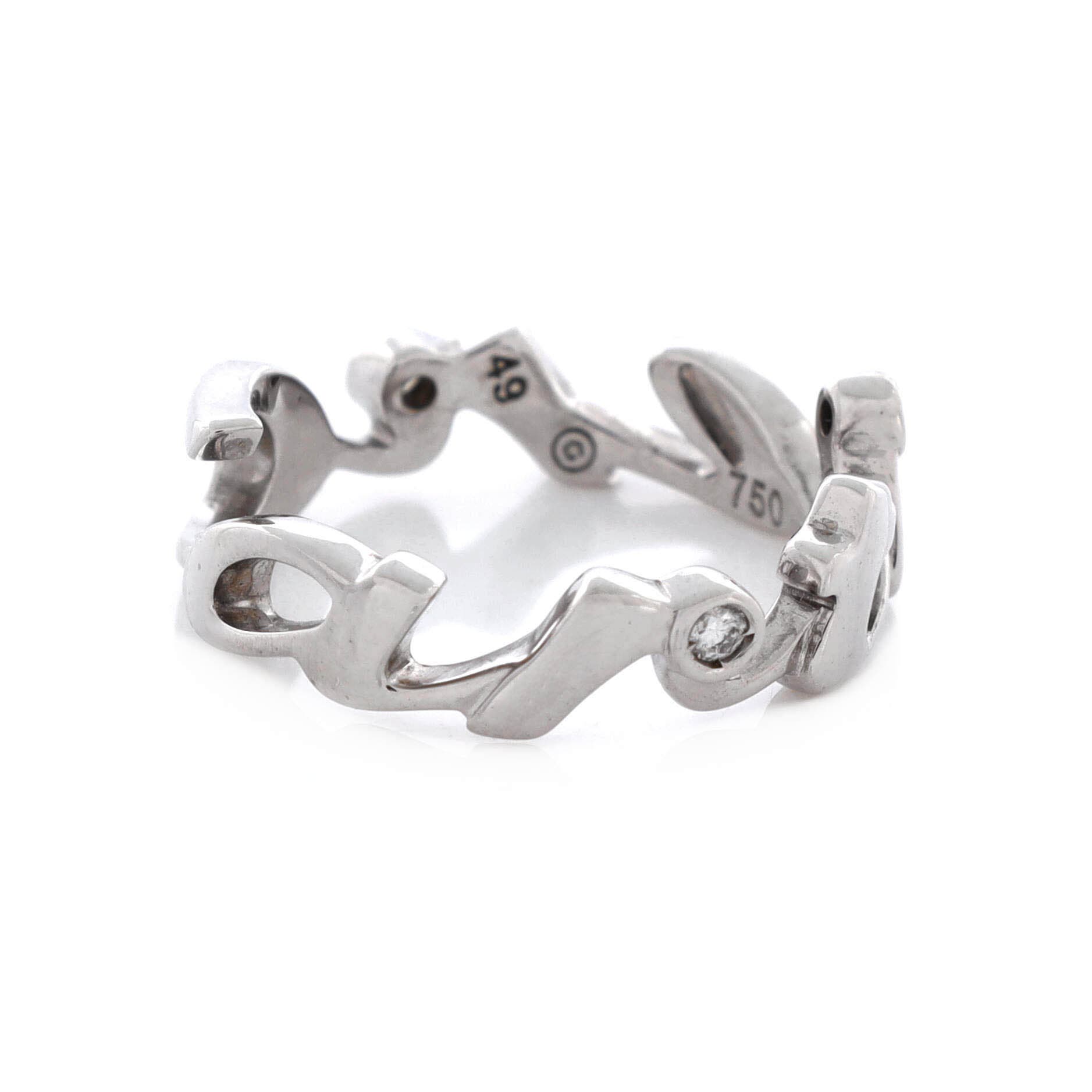 Signature 3 Diamonds Ring 18K White Gold with Diamonds, Alternate, color, Metallic Gold