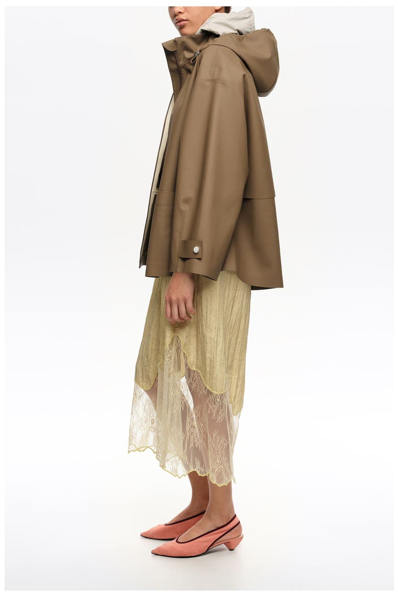 Rubber-Coated Flared Trench, Alternate, color, DARK CAMEL
