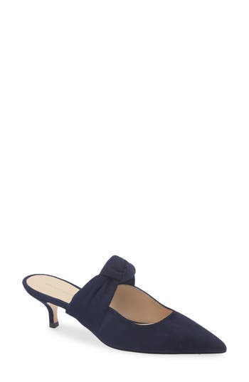 Stuart Weitzman Solange 50 Kitten Heel Mule In Blue