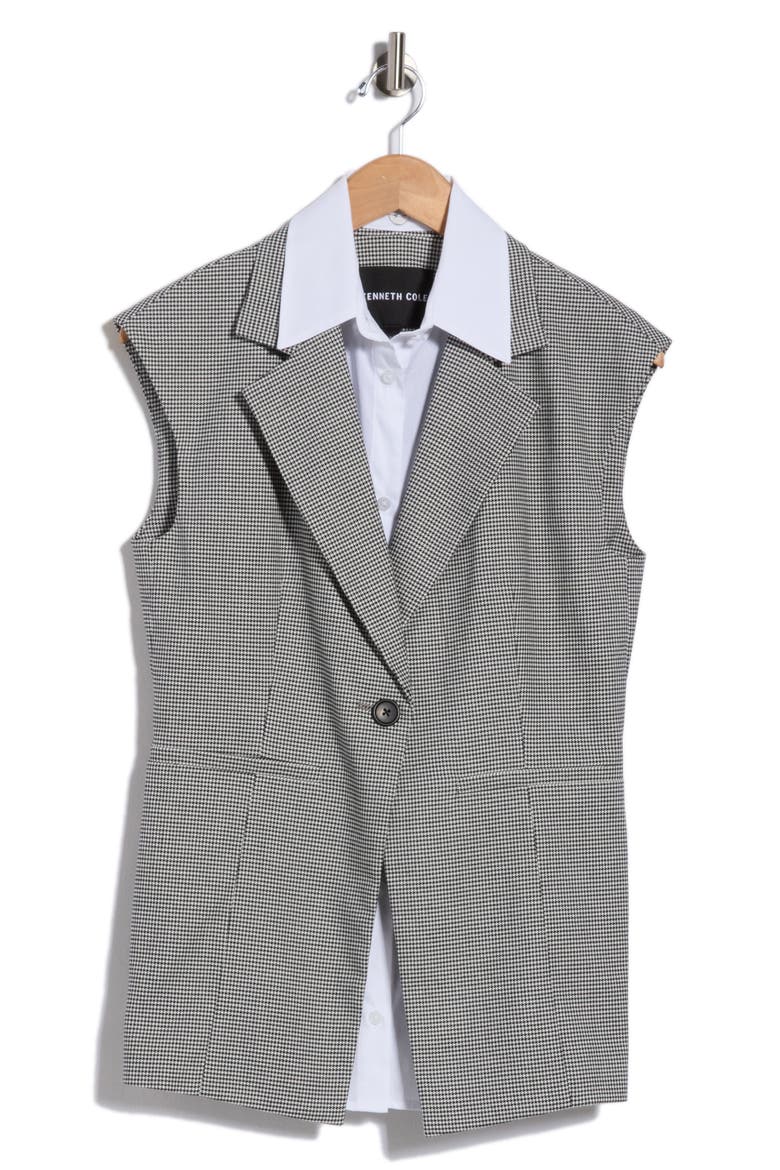 Vest with Detachable Shirt, Alternate, color, BLACK/ PURE WHITE