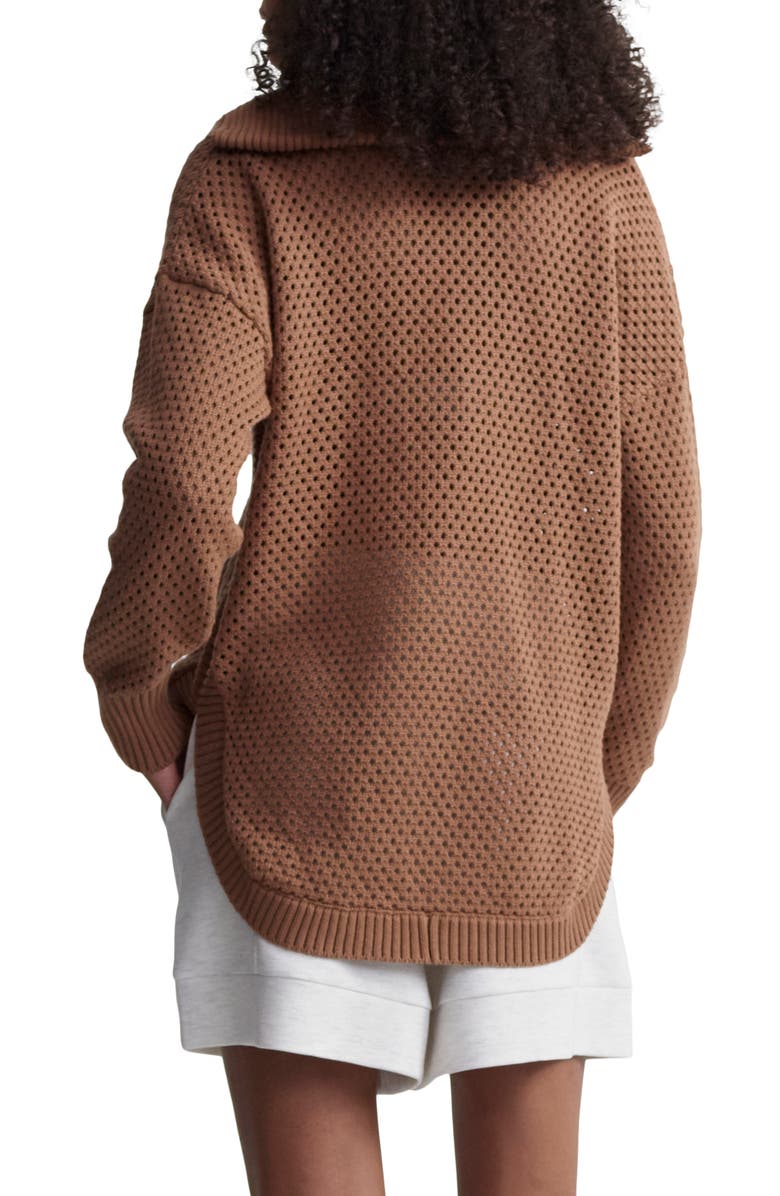 Varley Finn Longline Knit Jacket, Alternate, color, Golden Bronze