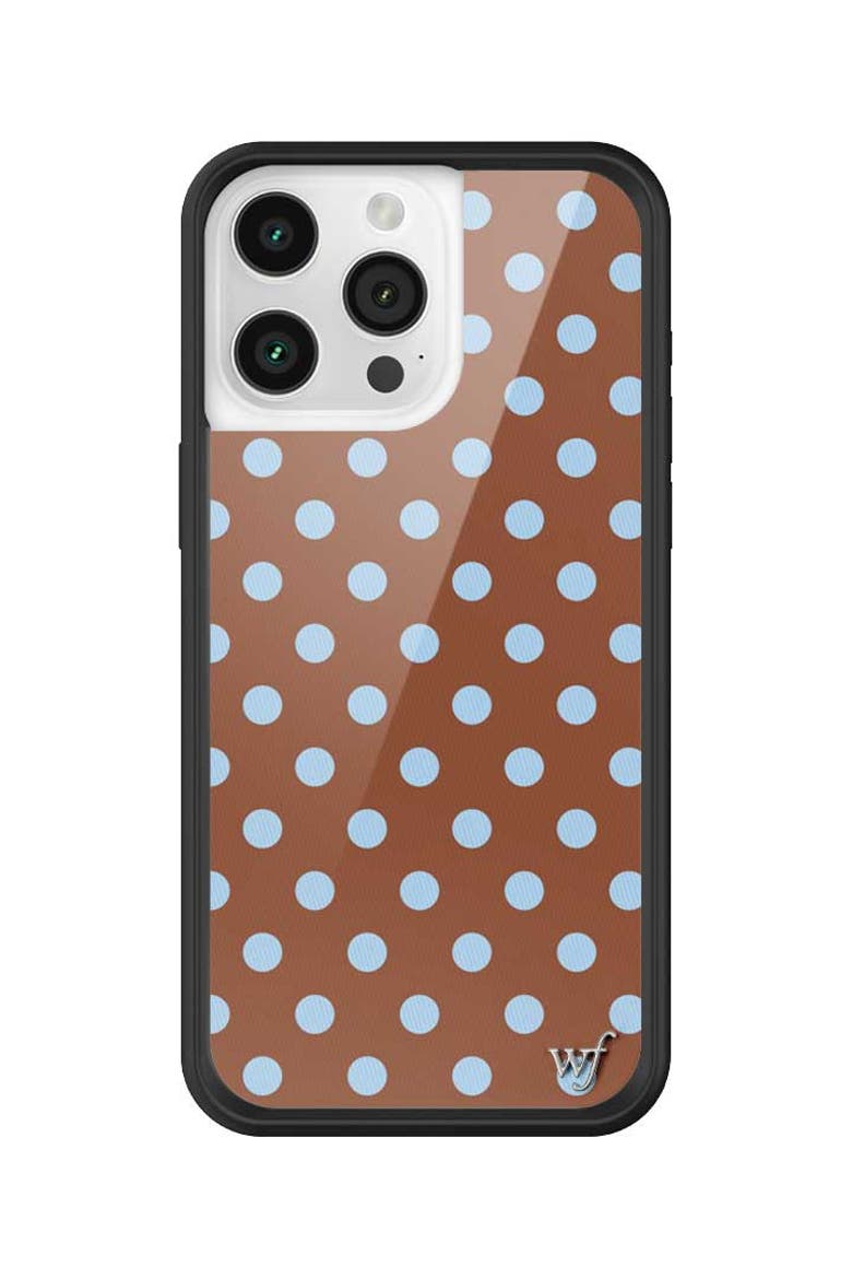 Polka Dot | Brown and Blue iPhone Case, Alternate, color, Brown