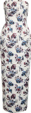 Emilia Wickstead Laelia Floral Strapless Gown